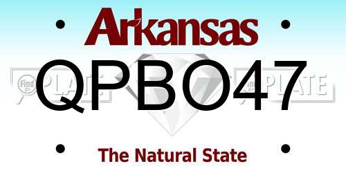 QPBO47 Arkansas License Plate