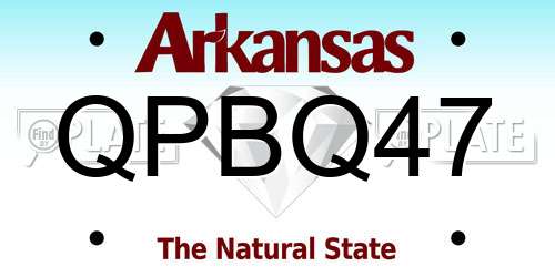QPBQ47 Arkansas License Plate