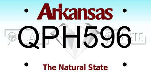 QPH596 Arkansas License Plate