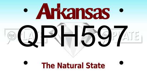 QPH597 Arkansas License Plate