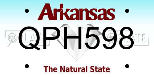QPH598 Arkansas License Plate
