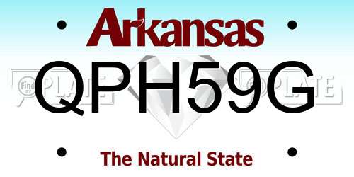 QPH59G Arkansas License Plate