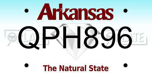QPH896 Arkansas License Plate