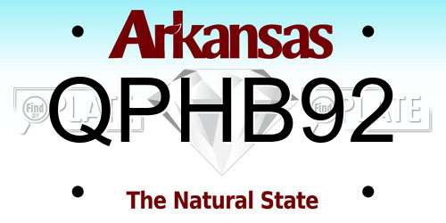 QPHB92 Arkansas License Plate