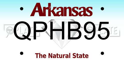 QPHB95 Arkansas License Plate