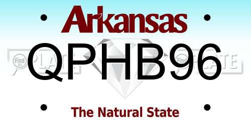 QPHB96 Arkansas License Plate