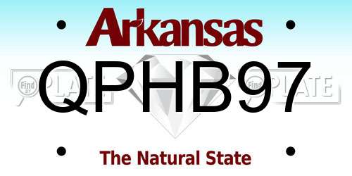 QPHB97 Arkansas License Plate