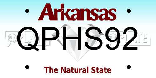 QPHS92 Arkansas License Plate