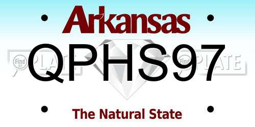 QPHS97 Arkansas License Plate