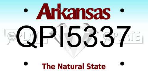 QPI5337 Arkansas License Plate
