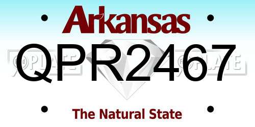 QPR2467 Arkansas License Plate