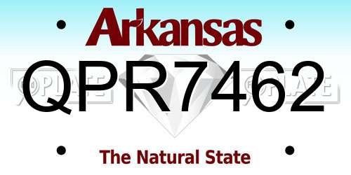 QPR7462 Arkansas License Plate