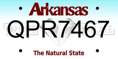 QPR7467 Arkansas License Plate