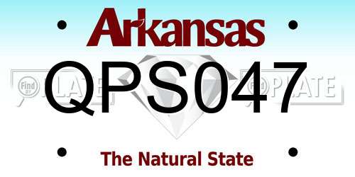 QPS047 Arkansas License Plate