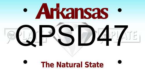 QPSD47 Arkansas License Plate