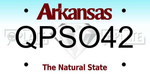 QPSO42 Arkansas License Plate