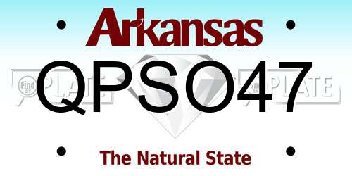 QPSO47 Arkansas License Plate