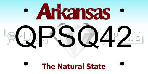 QPSQ42 Arkansas License Plate