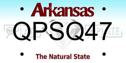QPSQ47 Arkansas License Plate