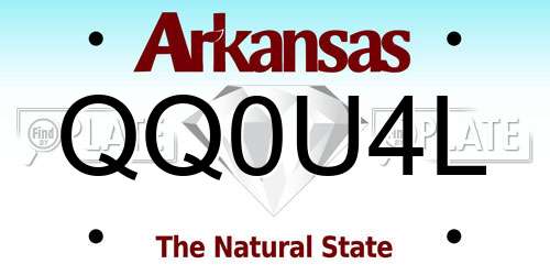 QQ0U4L Arkansas License Plate