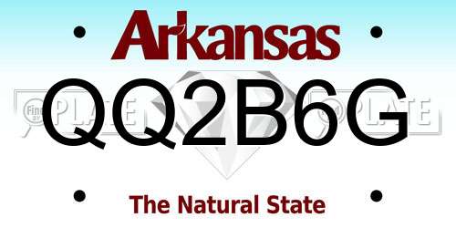 QQ2B6G Arkansas License Plate