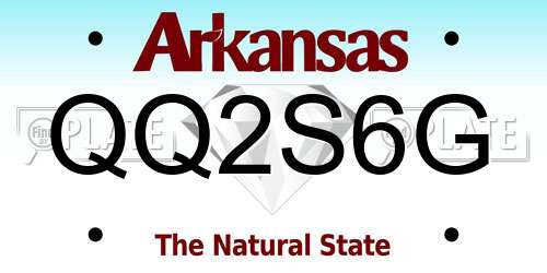 QQ2S6G Arkansas License Plate