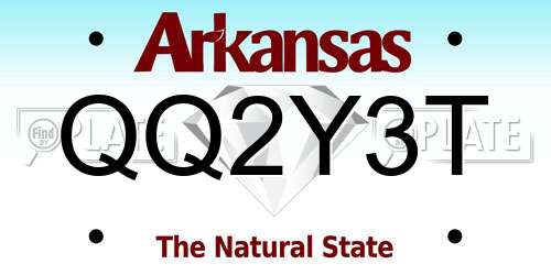 QQ2Y3T Arkansas License Plate