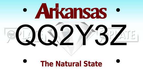 QQ2Y3Z Arkansas License Plate