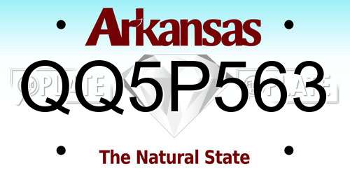 QQ5P563 Arkansas License Plate