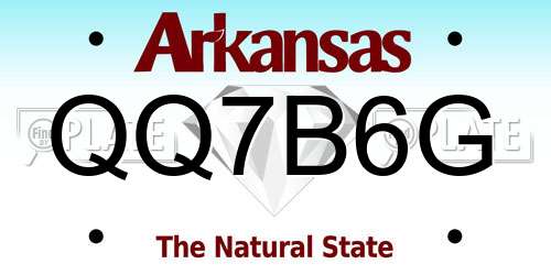 QQ7B6G Arkansas License Plate