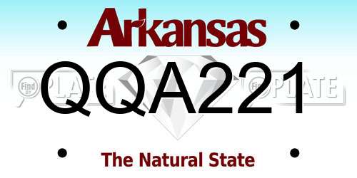 QQA221 Arkansas License Plate