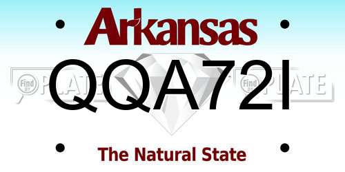 QQA72I Arkansas License Plate