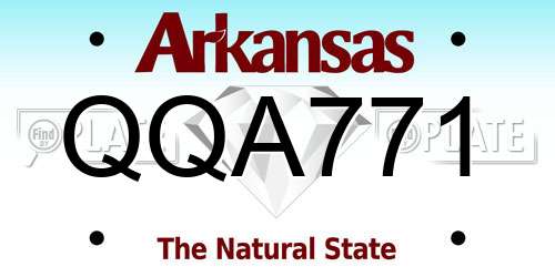 QQA771 Arkansas License Plate