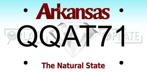 QQAT71 Arkansas License Plate