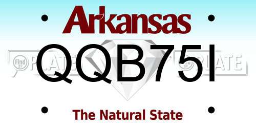 QQB75I Arkansas License Plate