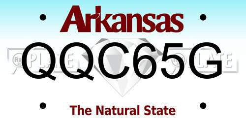 QQC65G Arkansas License Plate