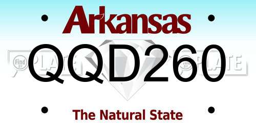 QQD260 Arkansas License Plate