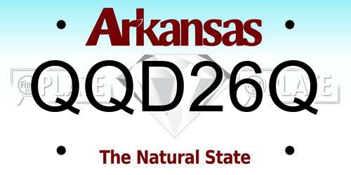 QQD26Q Arkansas License Plate