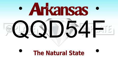 QQD54F Arkansas License Plate