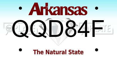 QQD84F Arkansas License Plate
