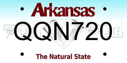 QQN720 Arkansas License Plate