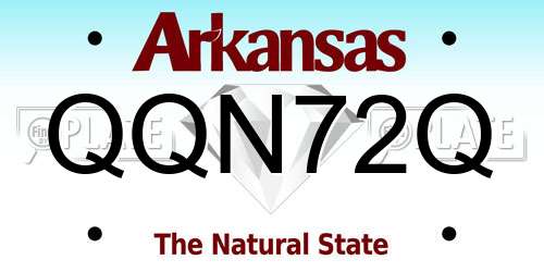 QQN72Q Arkansas License Plate