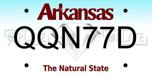 QQN77D Arkansas License Plate