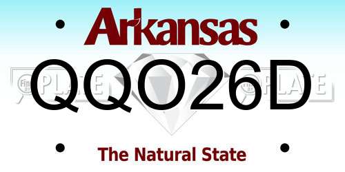 QQO26D Arkansas License Plate