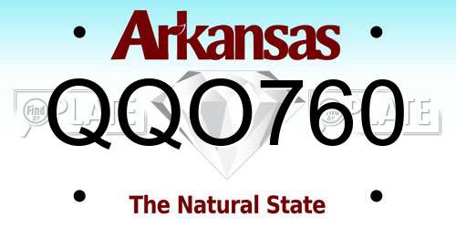 QQO760 Arkansas License Plate