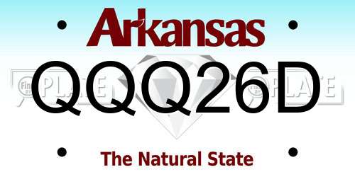 QQQ26D Arkansas License Plate