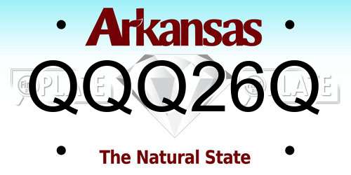 QQQ26Q Arkansas License Plate