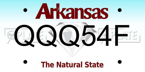 QQQ54F Arkansas License Plate