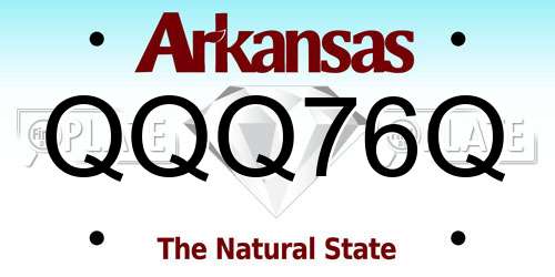 QQQ76Q Arkansas License Plate