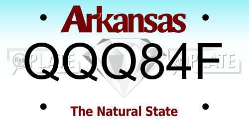 QQQ84F Arkansas License Plate